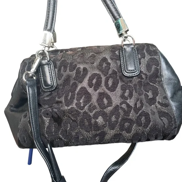 Coach Black Leopard Mini Bag - Picture 2 of 9